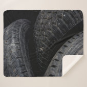 Auto Auto oude banden Black Road trips Sherpa Deken (Voorkant (horizontaal))