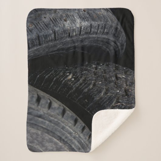 Auto Auto oude banden Black Road trips Sherpa Deken (Voorkant)