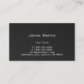 Auto-auto Professional zwarte koolstofvezel Visitekaartje (Achterkant)