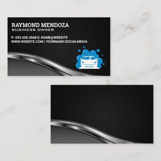 Auto auto schoonmaak service | Zeepbellen Visitekaartje (Voorkant / Achterkant)