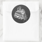 Auto Auto V 12 Motor Illustratie Kunst Ronde Sticker (Tas)
