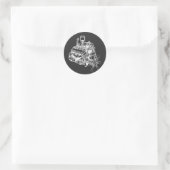 Auto Auto V 12 Motor Illustratie Kunst Ronde Sticker (Tas)