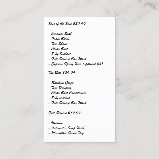 Auto auto was Logo | Zeep Sud Visitekaartje (Achterkant)