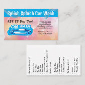 Auto Auto Wassen Logo | Splashing Water Visitekaartje (Voorkant / Achterkant)