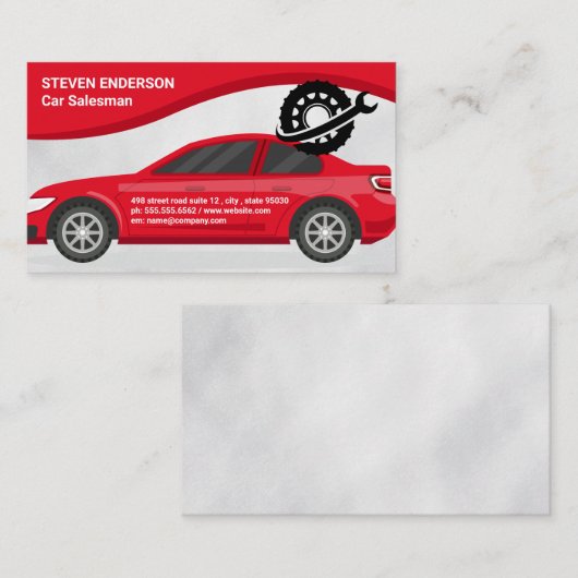 Auto | Autodiensten | moersleutel Visitekaartje (Voorkant / Achterkant)