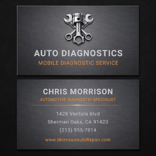 Auto Automobiel Diagnostics Reparatie Metalen Visitekaartje