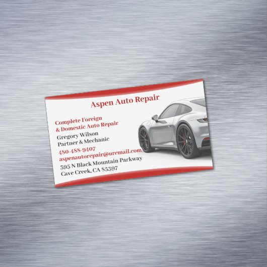 Auto Autoreparatie Magnetisch Visitekaartje (Voorbeeld)