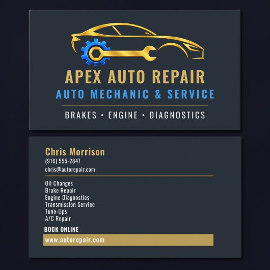 Auto Autoreparatie Professionele Diensten Visitekaartje