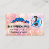 Auto Autowasserij | Spray | Zeepbellen Visitekaartje (Voorkant)
