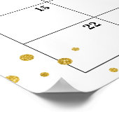 Auto Baby Shower Gok de datum kalender poster (Hoek)