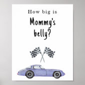 Auto baby shower Hoe groot is de buik van mama Poster (Voorkant)