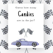 Auto baby shower Raad hoeveel snoepjes spel Poster