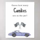 Auto baby shower Raad hoeveel snoepjes spel Poster (Voorkant)