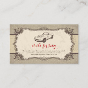 Auto Baby shower  Retro Baby Aanvraag Informatiekaartje