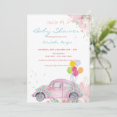 Auto-ballonnen sterren auto's met Baby shower Kaart (Staand voorkant)