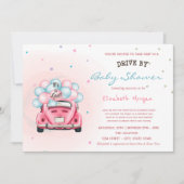 Auto-ballonnen sterren rijden op Baby shower Kaart (Voorkant)