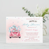 Auto-ballonnen sterren rijden op Baby shower Kaart (Staand voorkant)