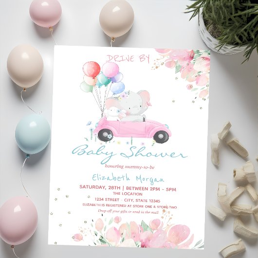 Auto-ballonnen Stippen Florence drive by Baby show Kaart