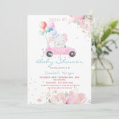 Auto-ballonnen Stippen Florence drive by Baby show Kaart (Staand voorkant)