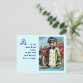 Auto Beer Andy - Letter A -  Teddy Bear Briefkaart (Staand voorkant)