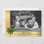 Auto Black and White Gold Lijst kerstfoto Feestdagenkaart (Voorkant)