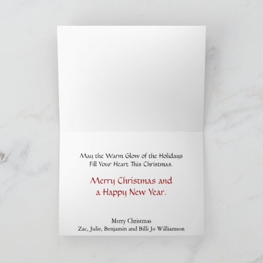 Auto Black and White Photo Holly Red Kerstmis Feestdagen Kaart (Binnen)