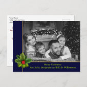 Auto Black and White Photo met Holly Lijst Photo Briefkaart (Voorkant / Achterkant)