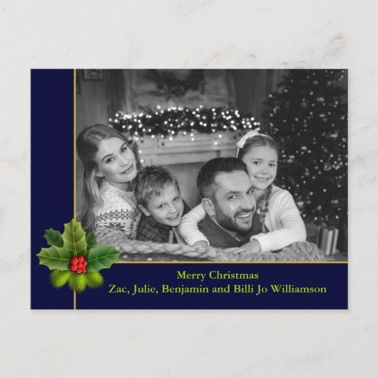 Auto Black and White Photo met Holly Lijst Photo Briefkaart (Voorkant)