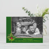 Auto Black and White Photo met Holly Lijst Photo Feestdagenkaart (Staand voorkant)