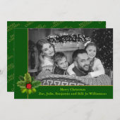 Auto Black and White Photo met Holly Lijst Photo Feestdagenkaart (Voorkant / Achterkant)