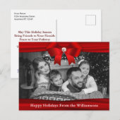 Auto Black and White Photo Red Ribbon Diamond Briefkaart (Voorkant / Achterkant)