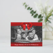 Auto Black and White Photo Red Ribbon Diamond Briefkaart (Staand voorkant)