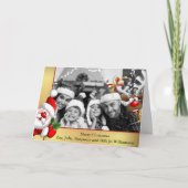 Auto Black and White Santa Reindeer Photo Bomb Feestdagen Kaart (Voorkant)