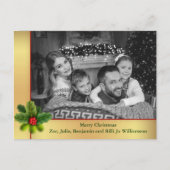 Auto Black en White Photo Gold Lijst Kerstmis Briefkaart (Voorkant)