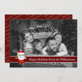 Auto Black en White Prettige feestdagen Cute Santa Feestdagenkaart (Voorkant / Achterkant)