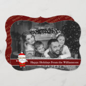 Auto Black en White Prettige feestdagen Santa Fanc Feestdagenkaart (Voorkant / Achterkant)