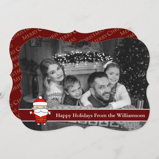 Auto Black en White Prettige feestdagen Santa Fanc Feestdagenkaart (Voorkant / Achterkant)