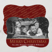 Auto Black & White Photo Fancy kerstmis Feestdagenkaart (Voorkant / Achterkant)