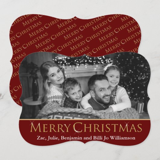 Auto Black & White Photo Fancy kerstmis Feestdagenkaart (Voorkant / Achterkant)