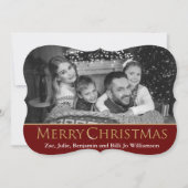 Auto Black & White Photo Fancy kerstmis Feestdagenkaart (Voorkant)