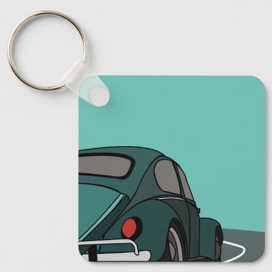 Auto Blau Klassieke Auto Sleutelhanger (Voorkant)