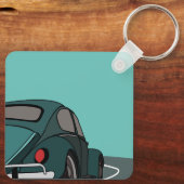 Auto Blauw Klassieke Auto Sleutelhanger (Achterkant)