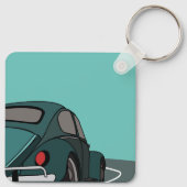 Auto Blauw Klassieke Auto Sleutelhanger (Achterkant)