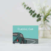 Auto Blauw Klassieke Auto Visitekaartje (Staand voorkant)