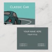 Auto Blauw Klassieke Auto Visitekaartje (Voorkant / Achterkant)