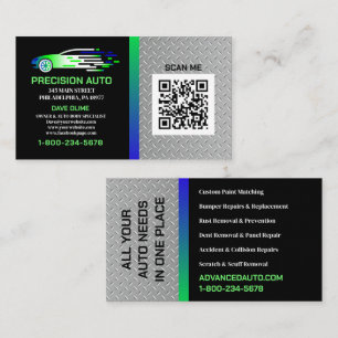 Auto Body Custom Paint Detailing Collison QR-code Visitekaartje