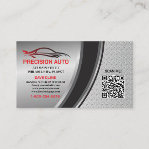 Auto Body Custom Paint Detailing Collison QR-code Visitekaartje