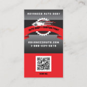 Auto Body Custom Paint Detailing Collison QR-code Visitekaartje (Voorkant)