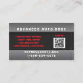 Auto Body Custom Paint Detailing Collison QR-code Visitekaartje (Achterkant)
