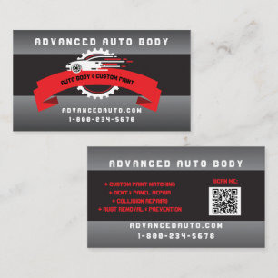 Auto Body Custom Paint Detailing Collison QR-code Visitekaartje